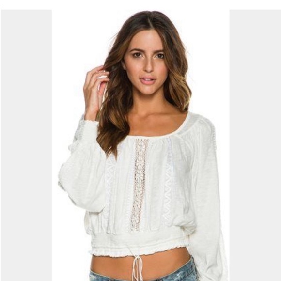 Free People Tops - Free People Silver Lake Boho Prairie Crochet Top Blouse White Small